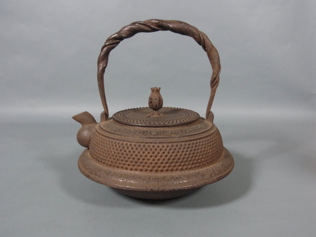 骨董薬缶柿模様