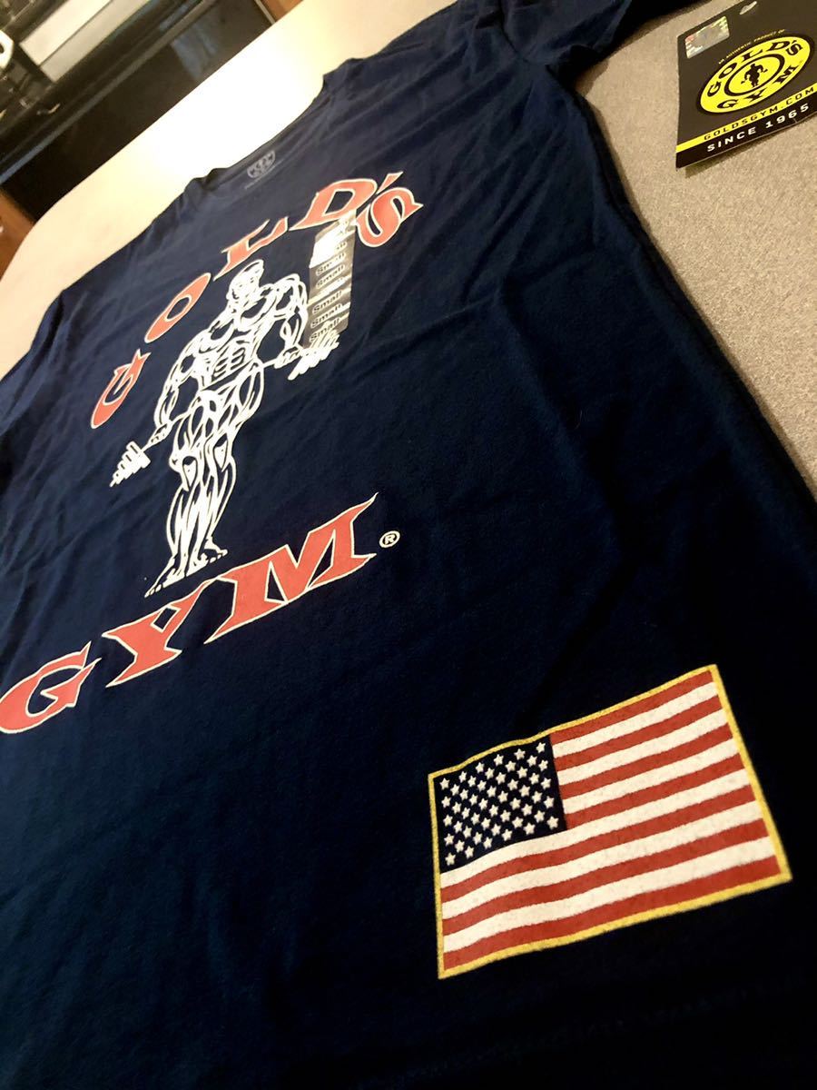 新品】【レア】送料無料Gold's Gym ゴールドジム アメリカ国旗 Tシャツ