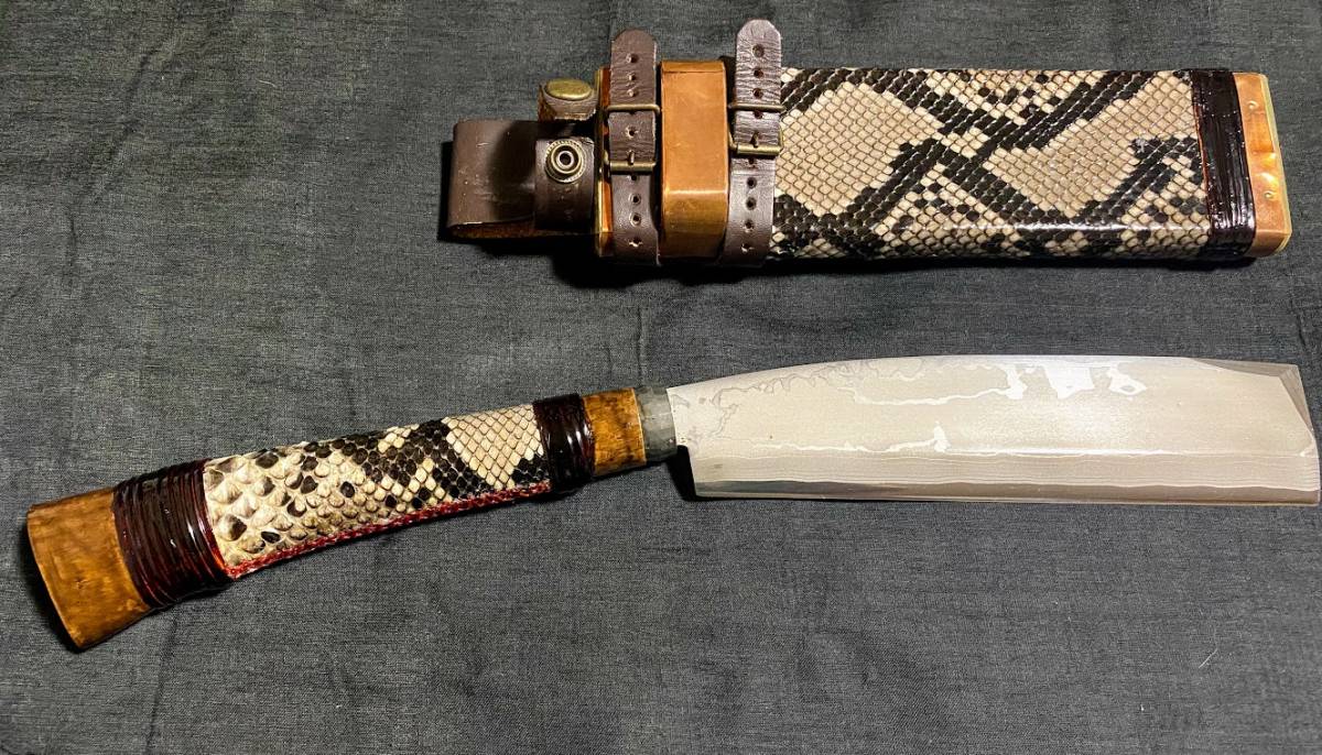 未使用 ダマスカス 腰鉈 片刃 7寸トヨクニ 本物蛇革 鉈 キャンプ バドニング アウトドア 林業 の落札情報詳細 ヤフオク落札価格情報 オークフリー スマートフォン版