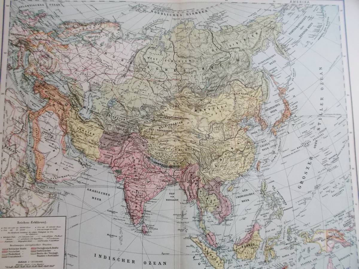 古地図 アジア地図1906年 ドイツ印刷 日本 中国 朝鮮 の落札情報詳細 ヤフオク落札価格情報 オークフリー スマートフォン版