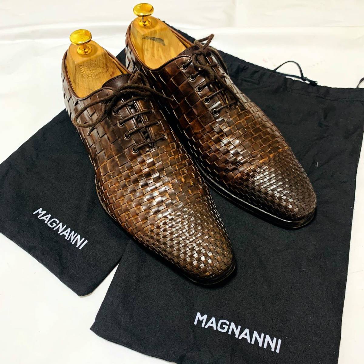MAGNANNI(マグナーニ)イントレチャートレザーシューズ 39 (24.5cm程度