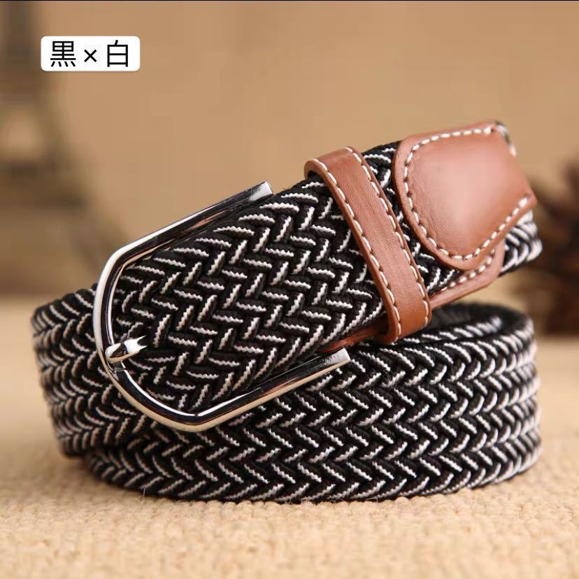 新品 メッシュベルト 編み込みストレッチ メンズベルト 男女兼用 新品 黒 白 1点 の落札情報詳細 ヤフオク落札価格情報 オークフリー スマートフォン版
