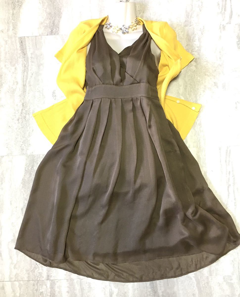 レディース てろんてろん とろみ ワンピース ブラウン ツルツル裏地 半袖カーディガン Yellow フェチ 女装家様 可愛い 2点セット の落札情報詳細 ヤフオク落札価格情報 オークフリー スマートフォン版