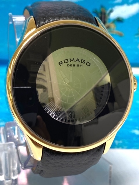 新品 1円新品romagodesignロマゴデザイン腕時計ユニセックスメンズレディースミラーウォッチ5気圧防水クオーツレザーベルトブラックゴールド黒金 の落札情報詳細 ヤフオク落札価格情報 オークフリー スマートフォン版