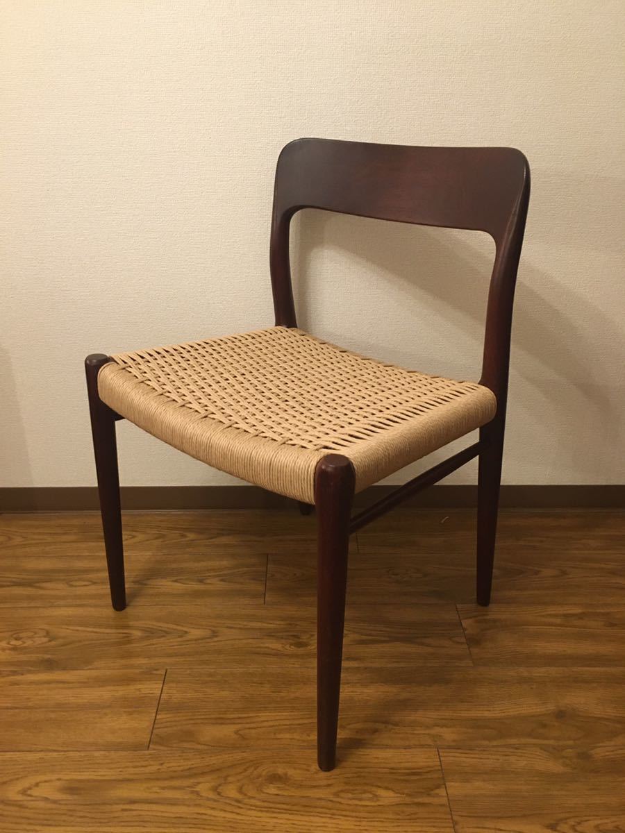 北欧ビンテージ チェア J L Moller 座面張り替済み ヴィンテージ モラーペーパーコードアンティークデンマーク ミッドセンチュリー家具 の落札情報詳細 ヤフオク落札価格情報 オークフリー スマートフォン版