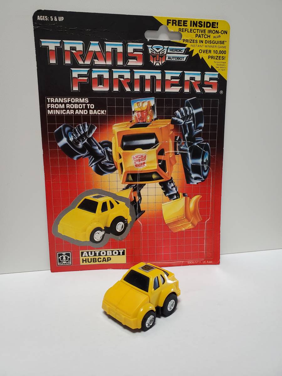 タカラ　トランスフォーマー　ハブキャップ　当時品 カード付き 正規品 トランスフォーマー G1 ミニボットハブキャップ