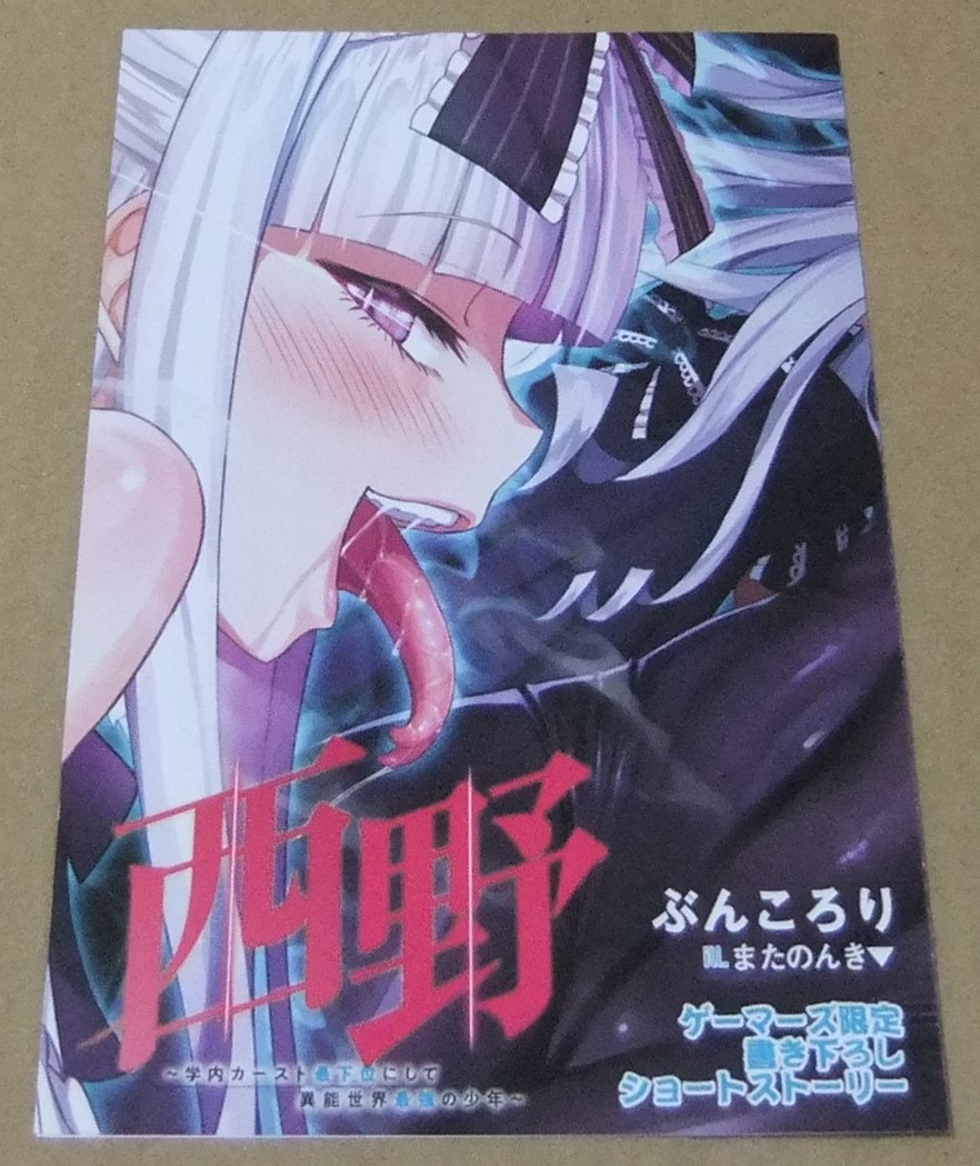 新品 西野 学内カースト最下位にして異能世界最強の少年 3巻 ゲーマーズ 特典 Ssリーフレット ブックレット ぶんころり またのんき の落札情報詳細 ヤフオク落札価格情報 オークフリー スマートフォン版