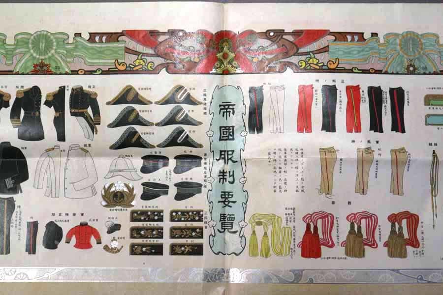 帝国服制要覧 明治44年(1911年)大阪毎日新聞付録 陸軍 海軍 朝鮮総督府