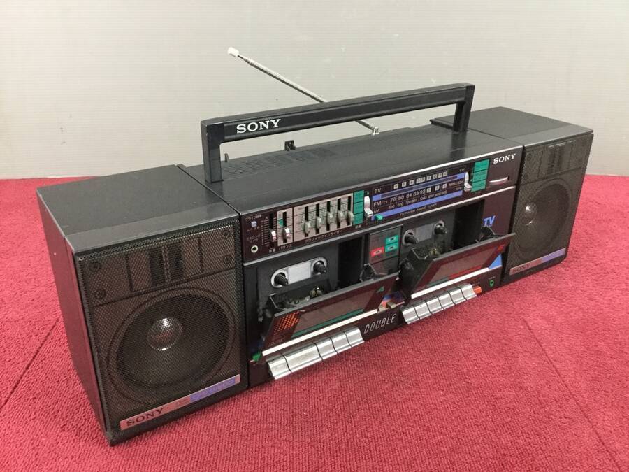 ジャンク・SONY CFS-W600 カセットデッキ・レトロ・ラジカセ SONY CFS