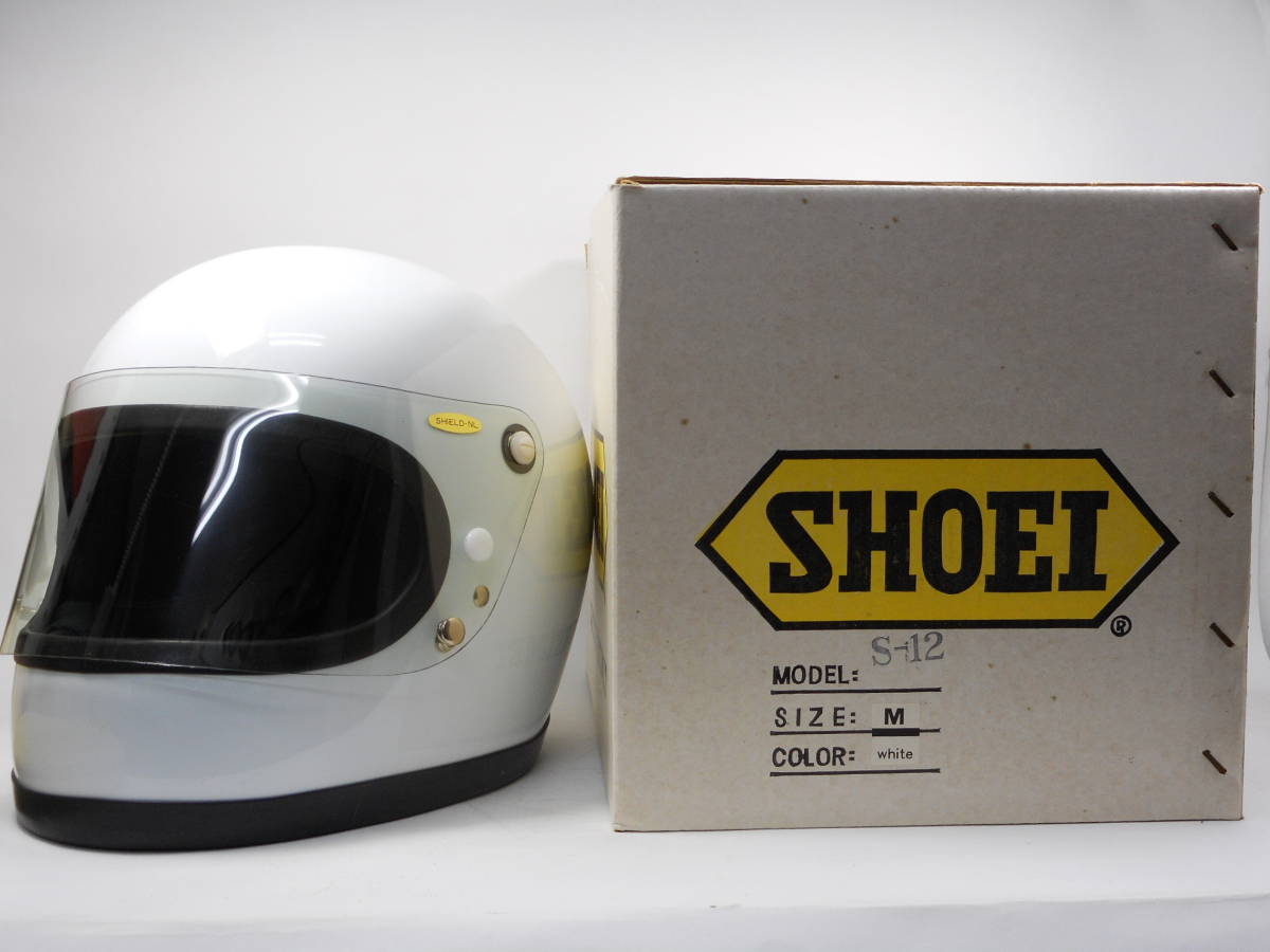 Sシェル！ 目深加工リペア済み SHOEI S-12 当時物 族ヘル シールド付 S-12 SHOEI 当時物 族ヘル | ビンテージ Sシェル リペア済み 目深加工