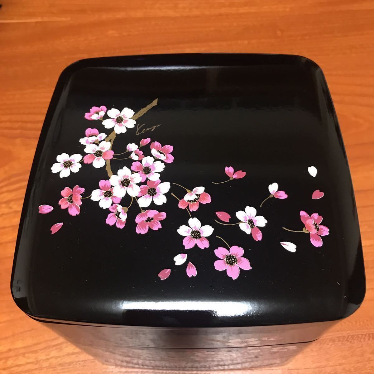 新品 KENZO ケンゾー 重箱 3段 手提げ ローズ手提入子重 おせち お重