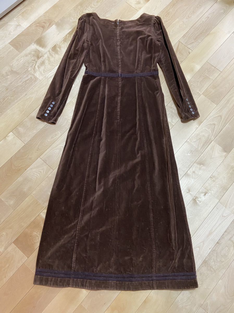 Laura Ashley ローラアシュレイ 綿100 コットンベルベット ロングドレス ワンピース Baumwolle Uk10 ブラウン 謝恩会 結婚式などに の落札情報詳細 ヤフオク落札価格情報 オークフリー スマートフォン版