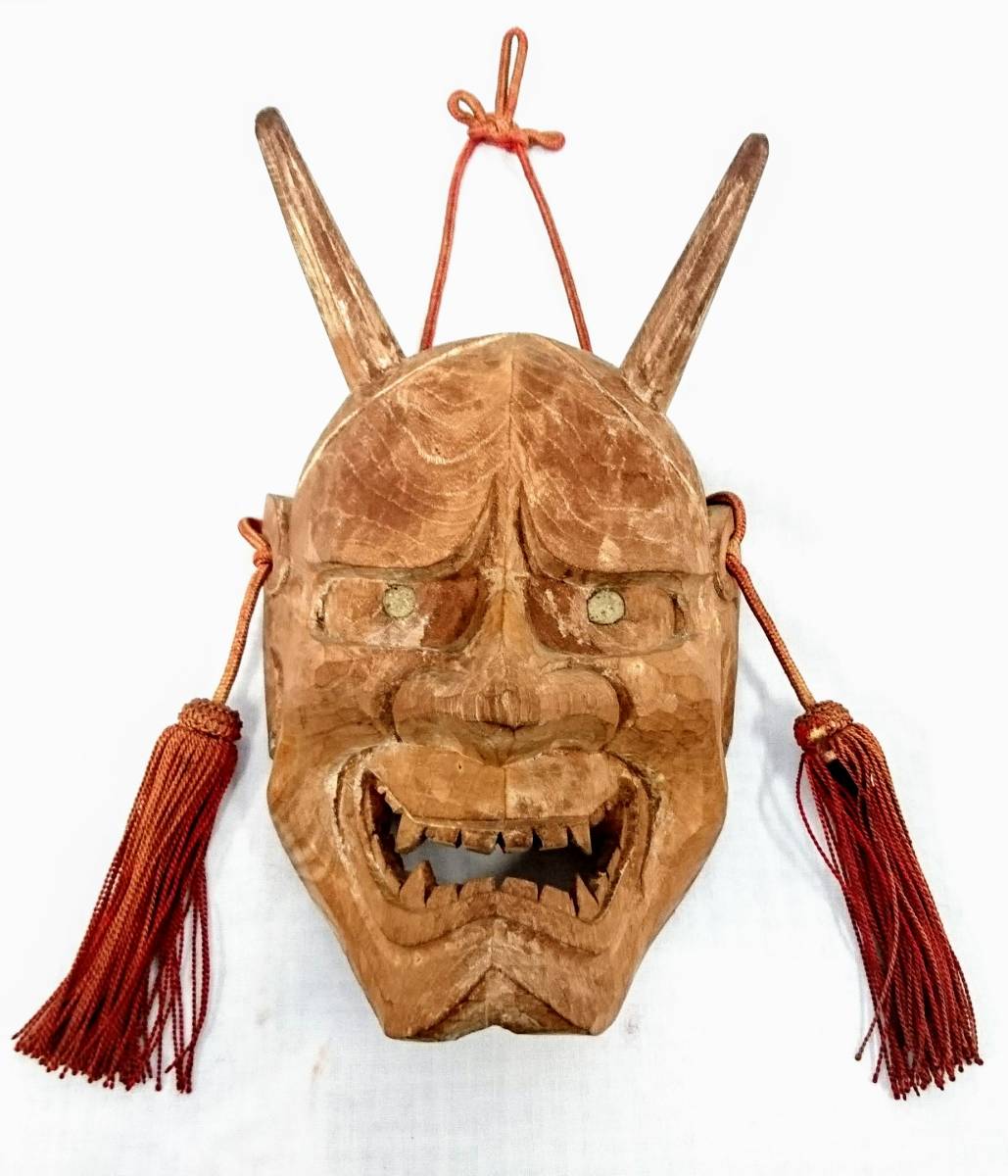 般若 木彫り 龍 壁掛け こそばゆい 