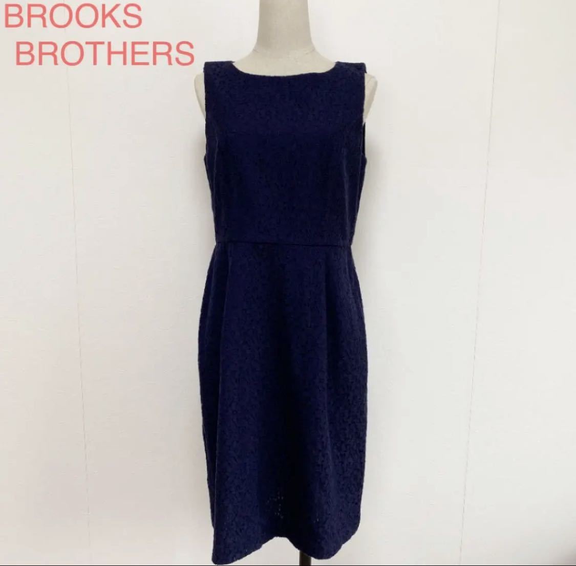 Brooks Brothers ブルックスブラザーズ ノースリーブワンピース Lサイズ ネイビー ひざ丈 タイト パレス店634 の落札情報詳細 ヤフオク落札価格情報 オークフリー スマートフォン版