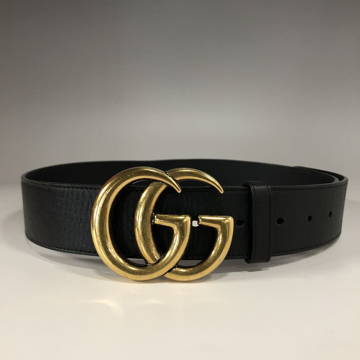 1円 1スタ GUCCI グッチ ダブルGバックル レザーベルト 400393 AP00T 在庫限りSALEの通販 GUCCI ベルト ブラック レディース 箱 袋付き ベルト