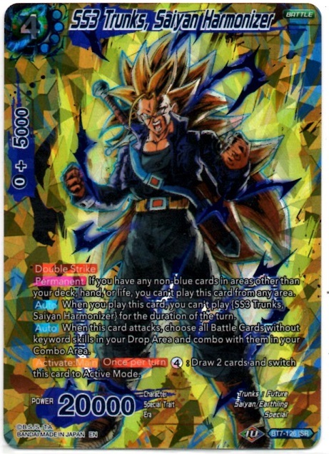 ドラゴンボール超 カードゲーム 海外 英語版 Bt7 126 Isr スーパーサイヤ人3 Ss3 トランクス Saiyan Harmonizer Foil の落札情報詳細 ヤフオク落札価格情報 オークフリー スマートフォン版