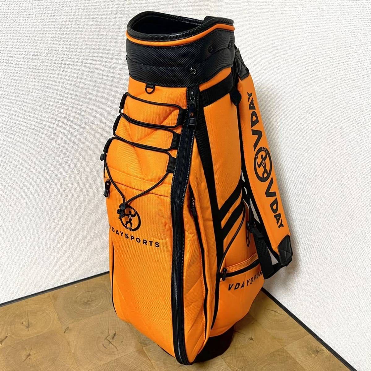 vday キャディバッグ 黒 オレンジ vday キャディバッグ 黒 オレンジ