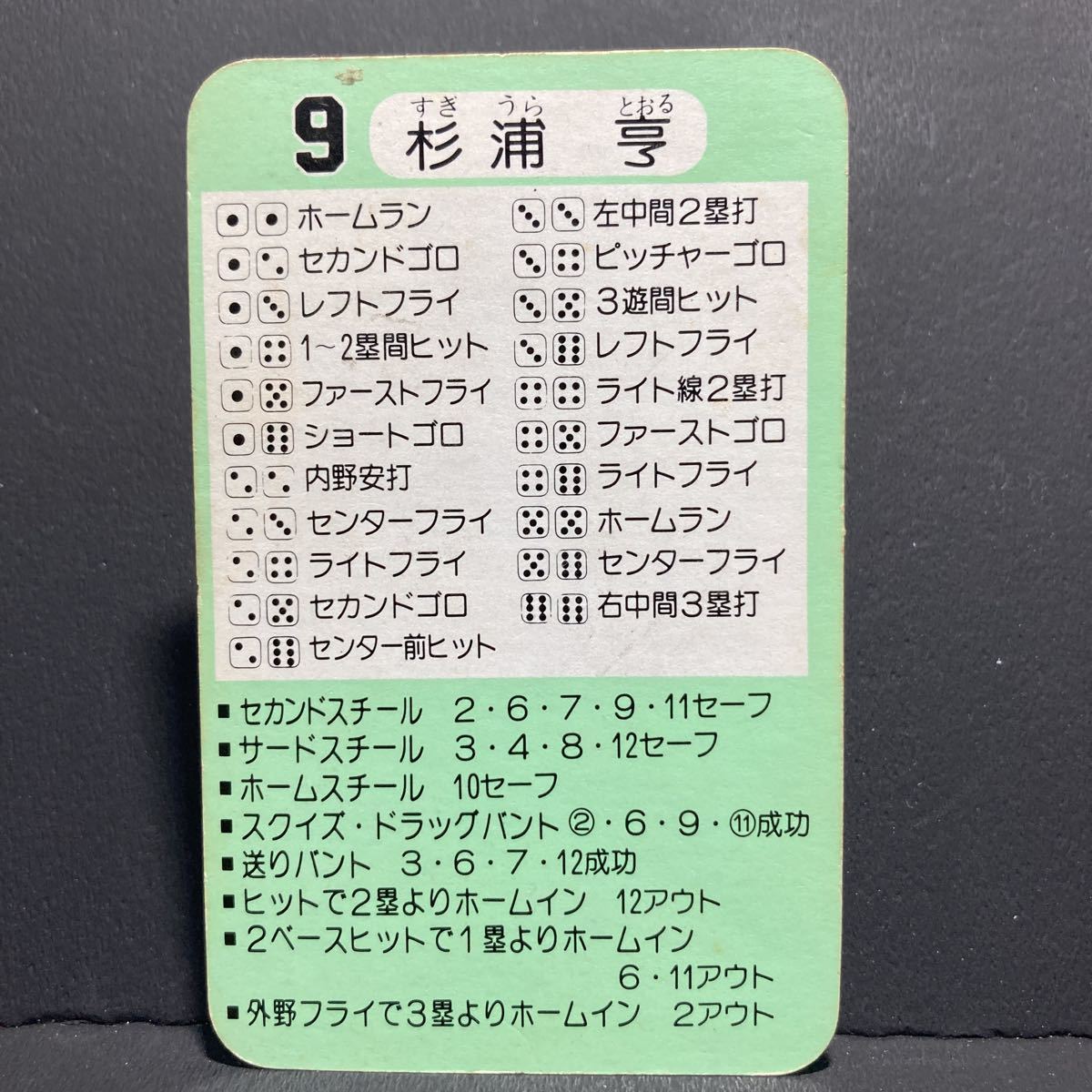 タカラプロ野球カードゲーム昭和59年度ヤクルトスワローズ 杉浦亨 古く