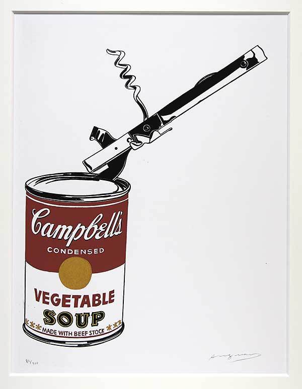 アンディ・ウォーホル 直筆サイン 証明書 シルク「Campbell's Onion