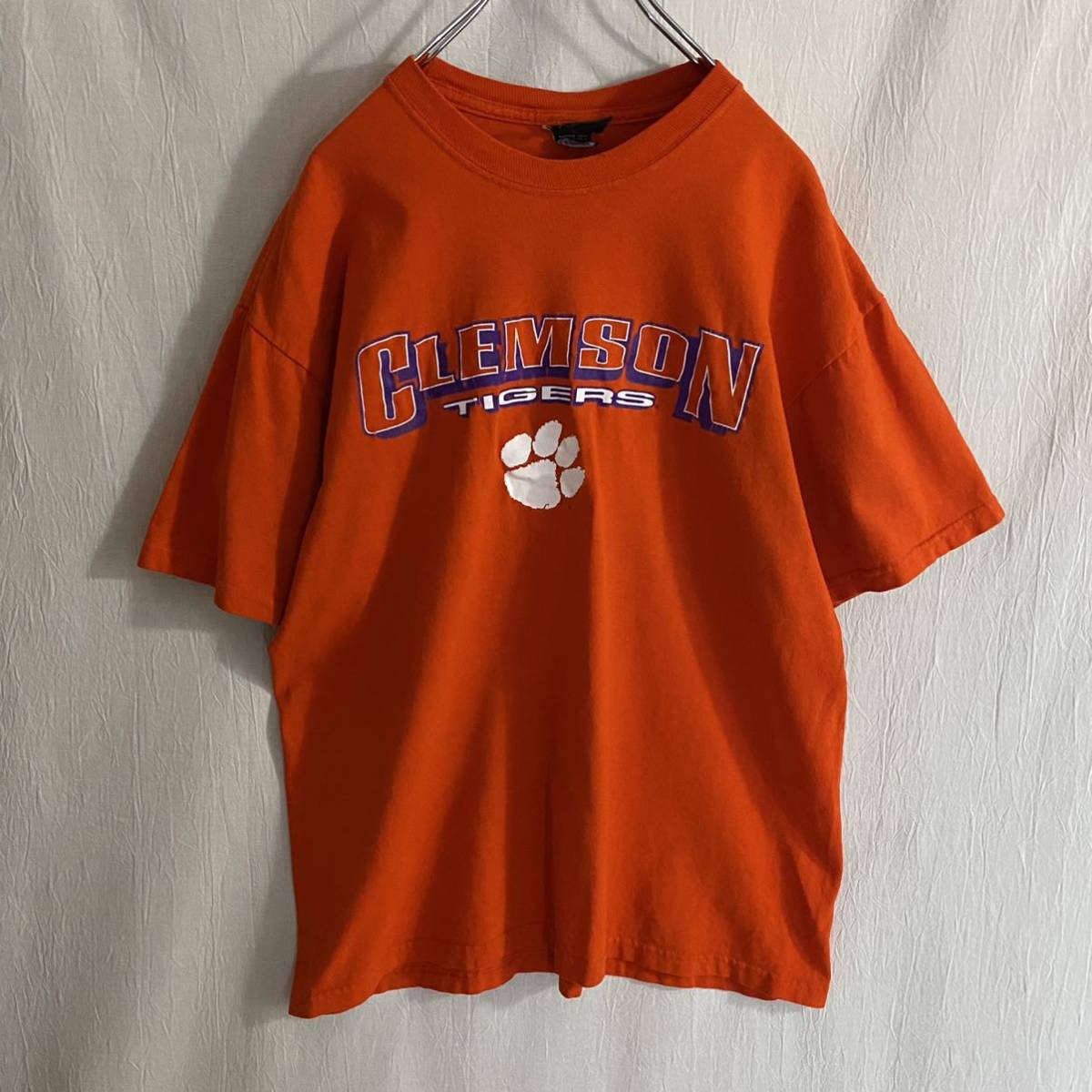 Starter ロゴtシャツ カレッジロゴ プリントtシャツ 古着 アメフト クレムソンタイガース メンズl 半袖tシャツ クレムソン大学 の落札情報詳細 ヤフオク落札価格情報 オークフリー スマートフォン版