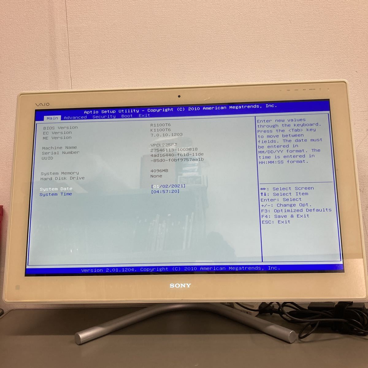 i5搭載】SONY PCG-21513N (VPCL225FJ) 一体型パソコン OS起動確認のみ