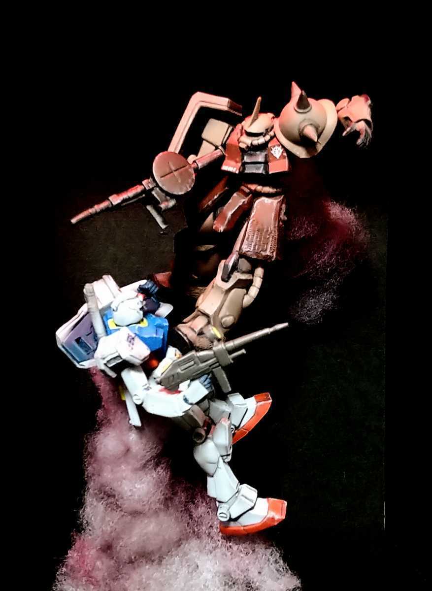 赤い彗星】額装 ジオラマ LED照明付き 完成品 ガンダム RX-78-2