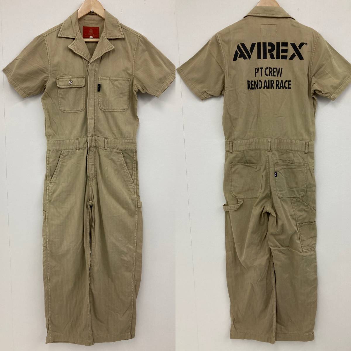 アビレックス オールインワン つなぎ カーキ （AVIREX 半袖