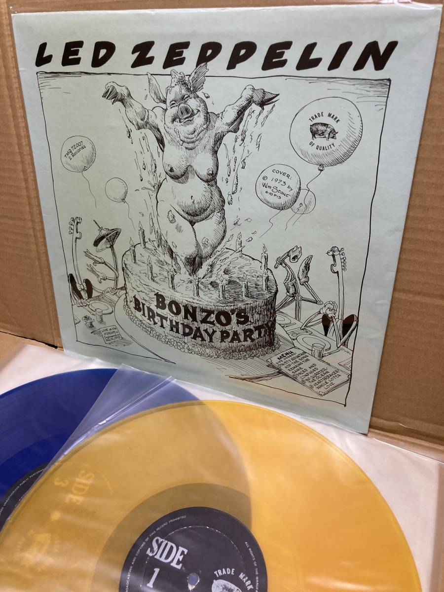 YELLOW & BLUE VINYL！稀少2LP！Led Zeppelin / Bonzo's Birthday