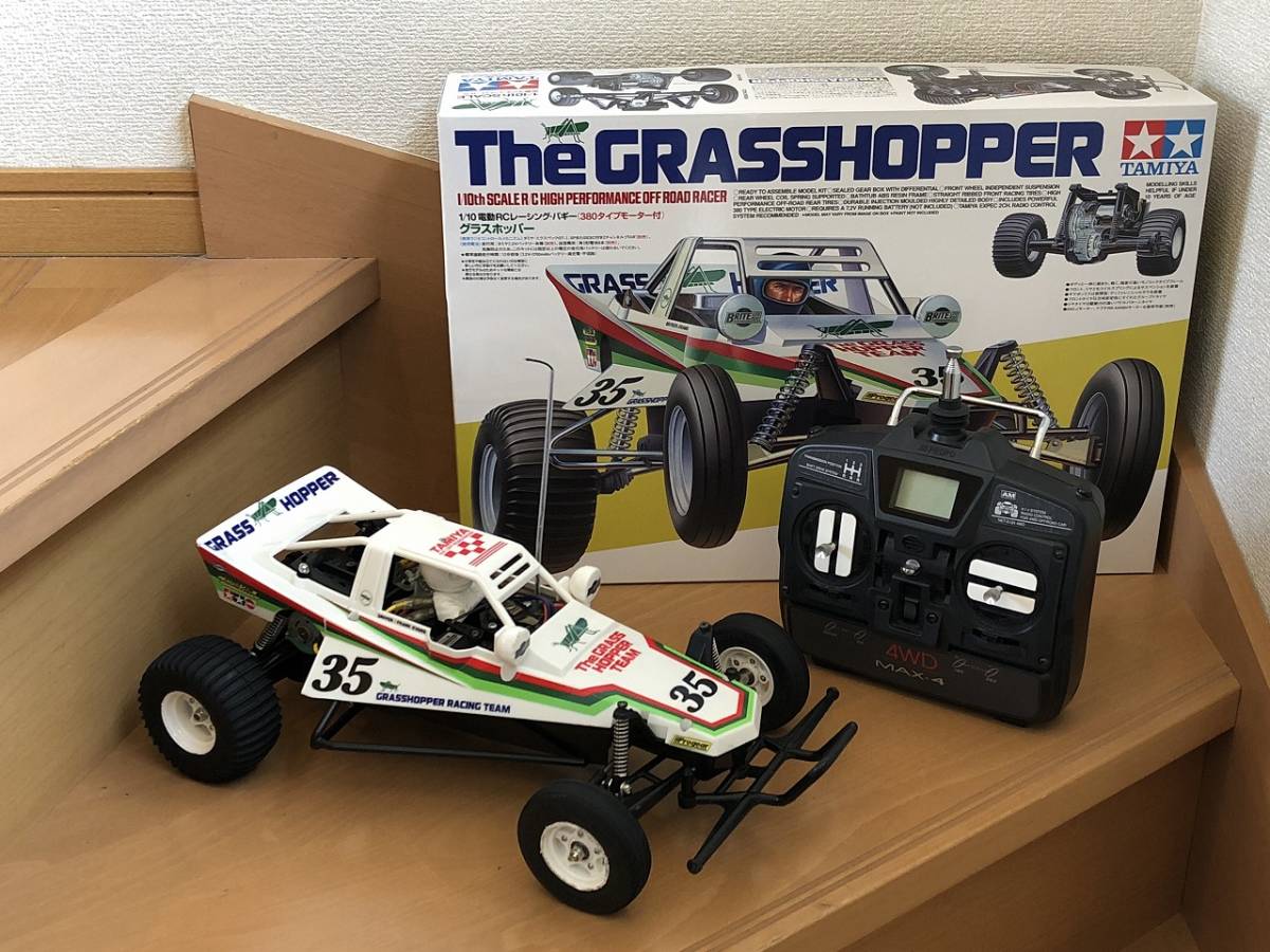 中古】タミヤ グラスホッパー復刻版 スピコン サーボ JRスティック