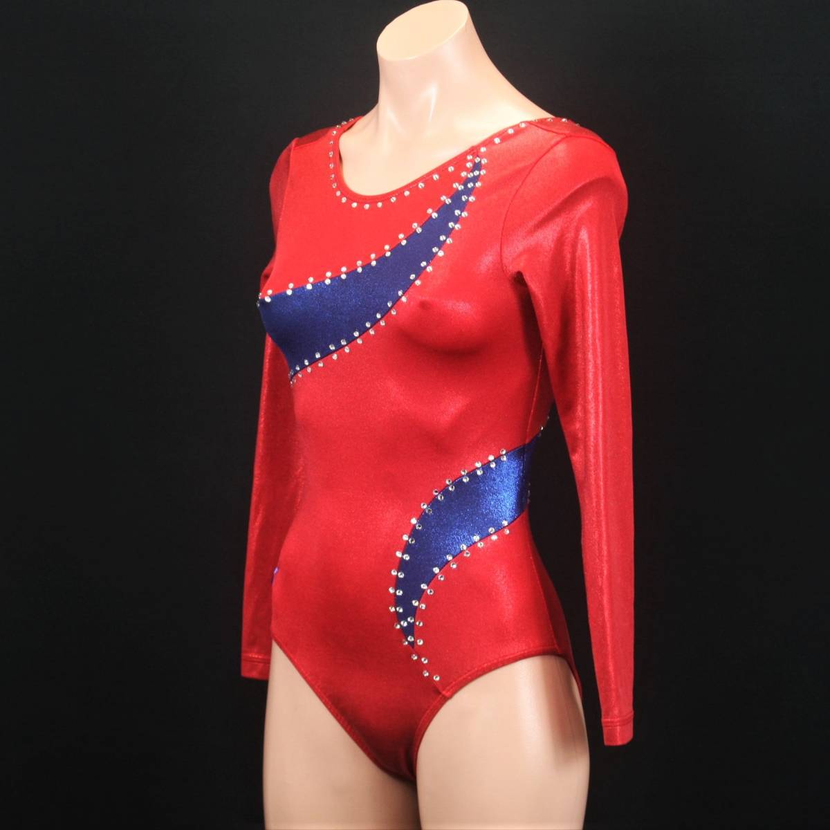 GK 赤と白 長袖レオタード