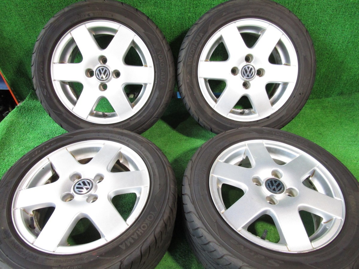 A64　185/55R14　ミシュラン　4本　VW純正ホイール　4穴　ポロ　ルポ ☆ VW フォルクスワーゲン ポロ ルポ 純正 アルミホイール タイヤ 14