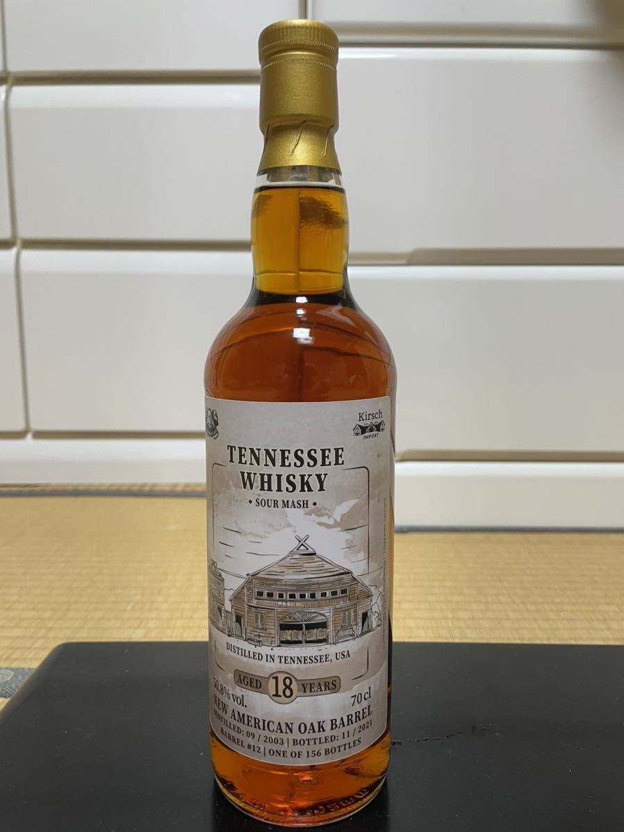 【未使用】テネシーウイスキー Tennessee Whisky,20032021 for WDC,18years old,Sour Mash