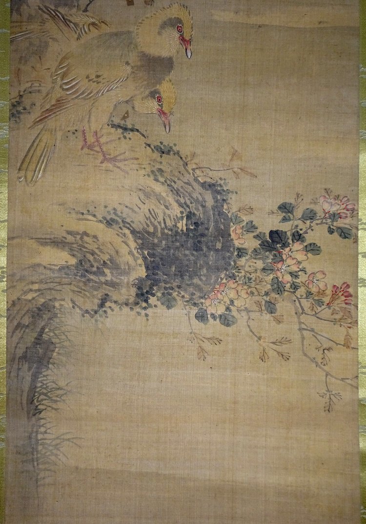 幕末四条派の画家 長谷川玉峰 山水 雪山 掛け軸 ＜松村景文掛軸 ◇