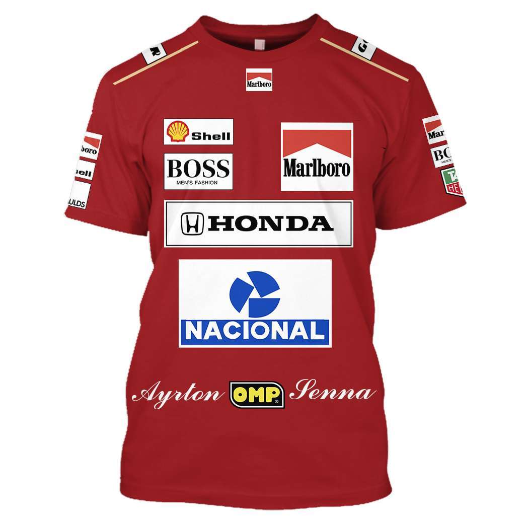 アイルトン・セナ Tシャツ マクラーレン ホンダ マルボロ 超希少品 F1 未使用】アイルトン・セナ マールボロ・マクラーレン・ホンダ「新品