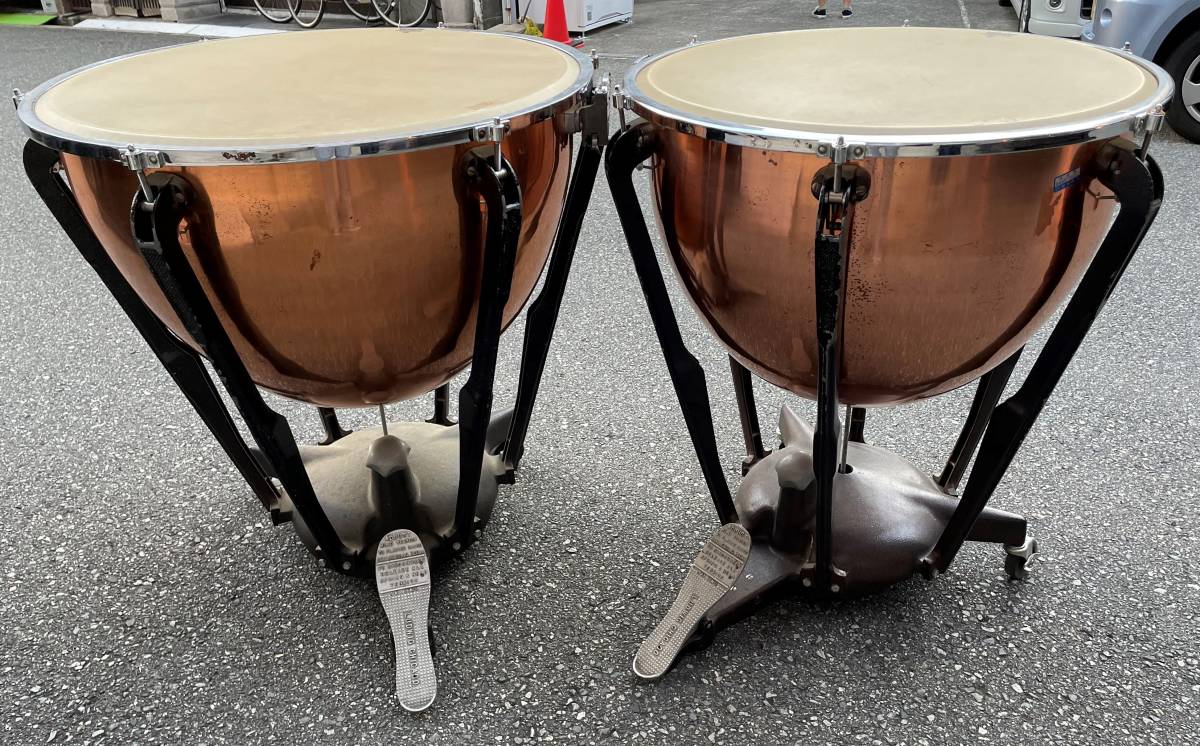 ペダル付 ティンパニ- パール 2台セット 中古品