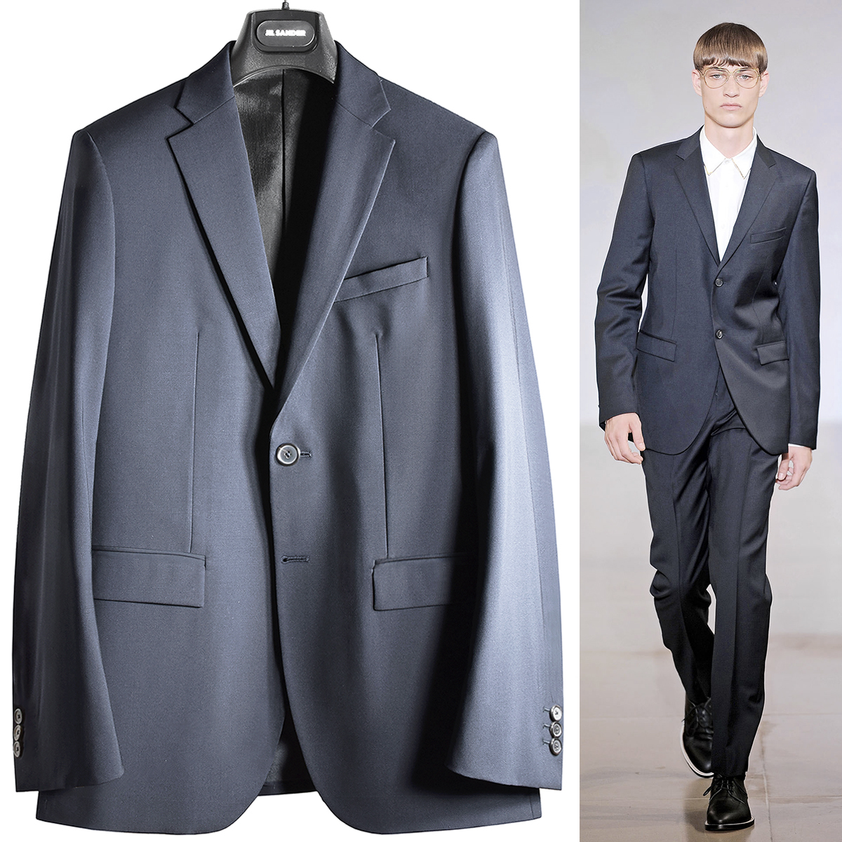 【目立った傷や汚れなし】正規品 極美品 JIL SANDER コレクション登場 ジルサンダー ヴァージンウール仕立 セットアップスーツ