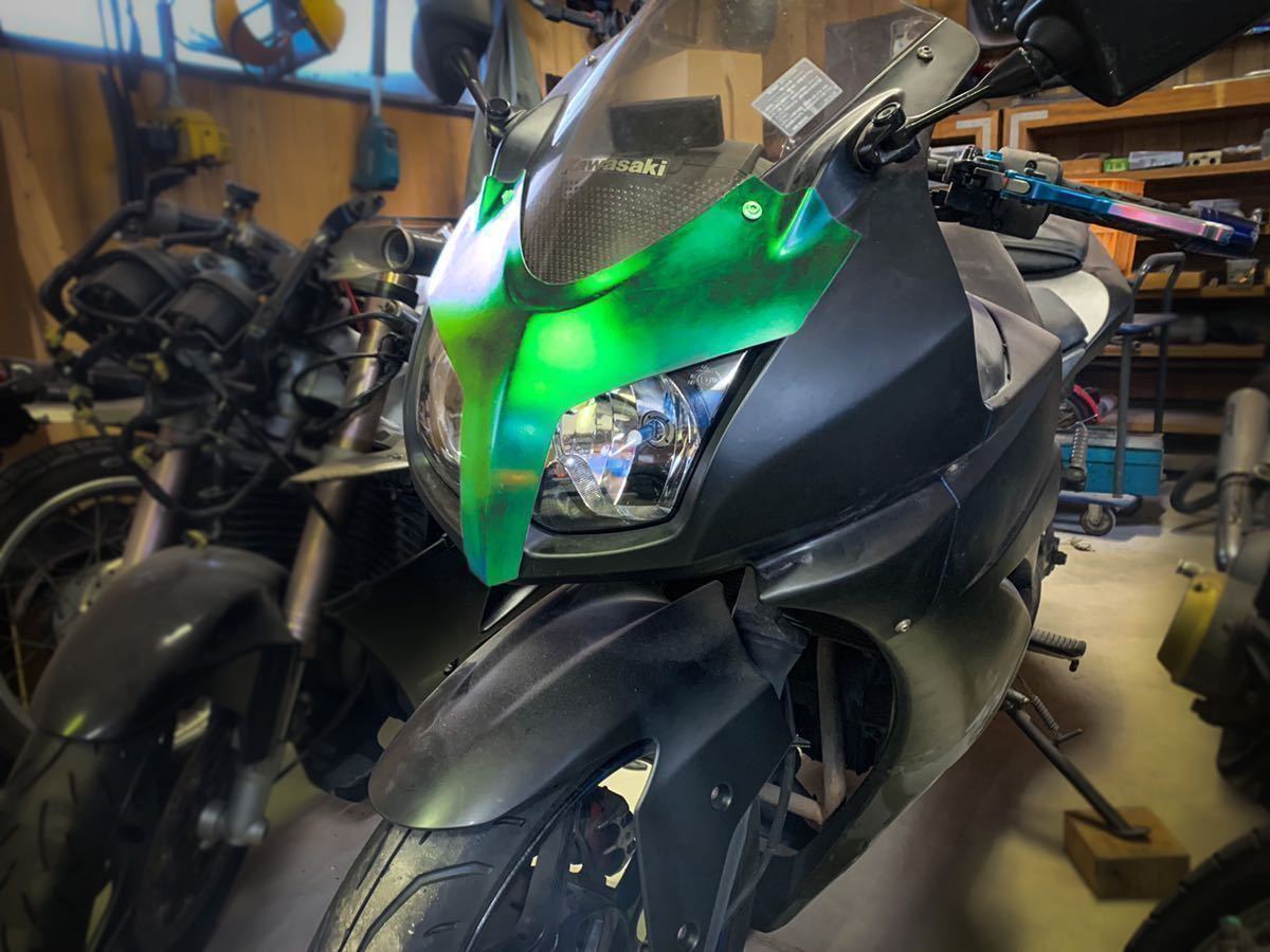 ニンジャ250rアイラインカウル フロントカバー マスクex250k 08 12年ninja250rカスタムに の落札情報詳細 ヤフオク落札価格情報 オークフリー スマートフォン版