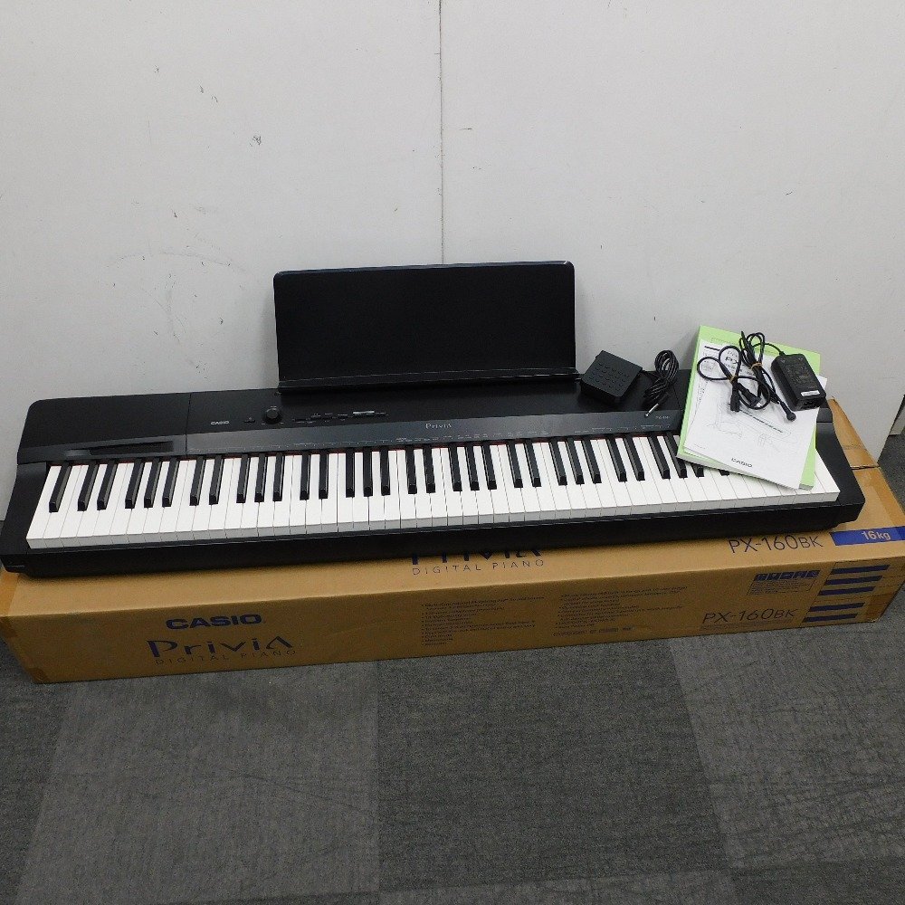 【目立った傷や汚れなし】Dz772061 カシオ 電子ピアノ Privia プリヴィア PX160 BK ブラック CASIO 中古・美品の