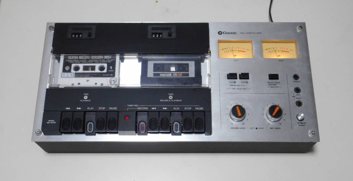 【傷や汚れあり】Clarion デュアルカセットデッキ ダビングX 「MD8080A」 DUAL CASSETTE DECK クラリオン