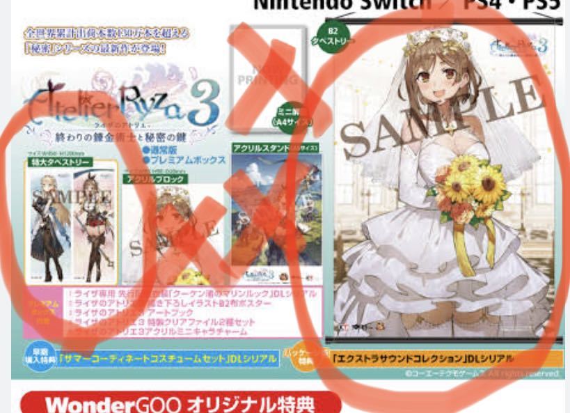 未開封 Switch ライザのアトリエ3プレミアムボックスWonderGOO特典 PS4／PS5／Nintendo Switch ライザのアトリエ3 ～終わりの
