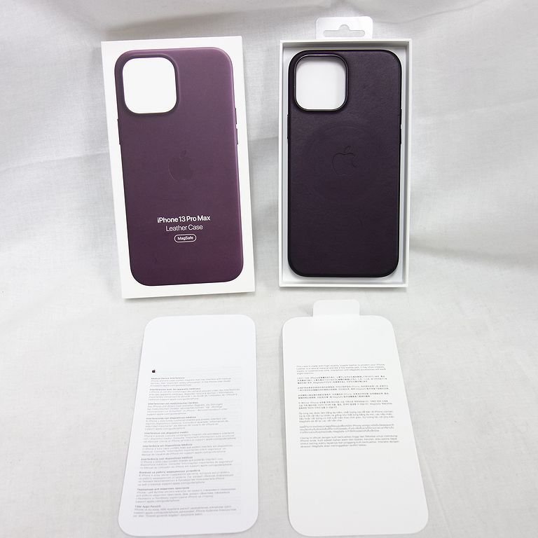 【傷や汚れあり】1円スタート MM1M3FE/A Apple純正 iPhone 13 Pro Max Leather Case Dark