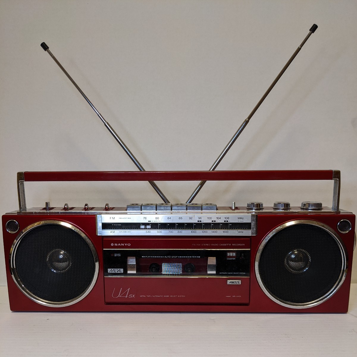 SANYO ラジカセ WU4-MK3 SANYO ラジカセ WU4-MK3 おしゃれなテレコ 昭和レトロ SANYO ラジカセ