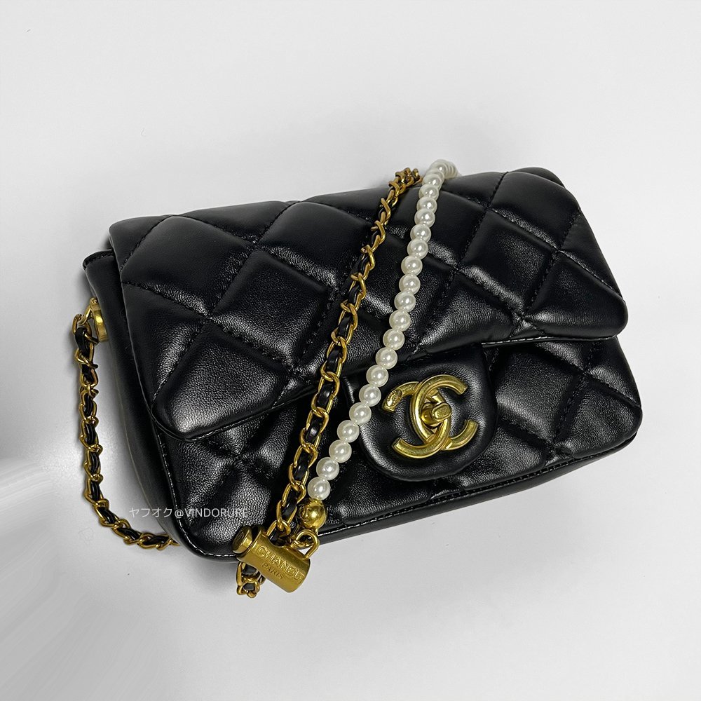 ノベルティ CHANEL ハンドバック 　パールチェーン　キルティング　バック 未使用】【未使用】シャネル CHANEL ノベルティ 非売品 ショルダー