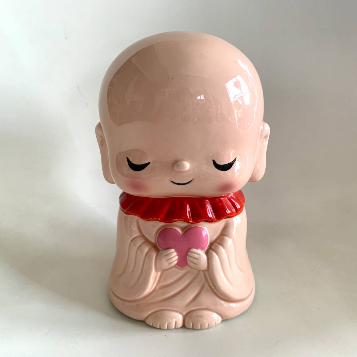 出品停止間近　レトロ　当時物　内藤ルネ　陶器製　貯金箱　ピンク　キリン　きりん 出品停止間近 レトロ 当時物 内藤ルネ 陶器製 貯金箱 ピンク