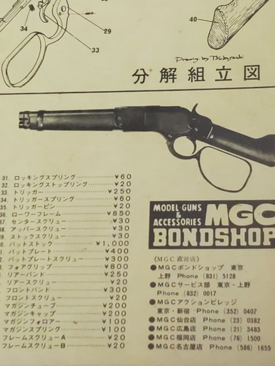 傷や汚れあり】▽MGC ランダルカスタム 分解組立図 パーツリスト