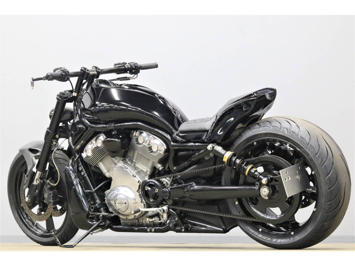 VRSCマフラー GNARLY HarleyDavidsonハーレーダビッドソン VRSC・バンス＆ハインズ ナイトロッド用 ブラックウィドウ
