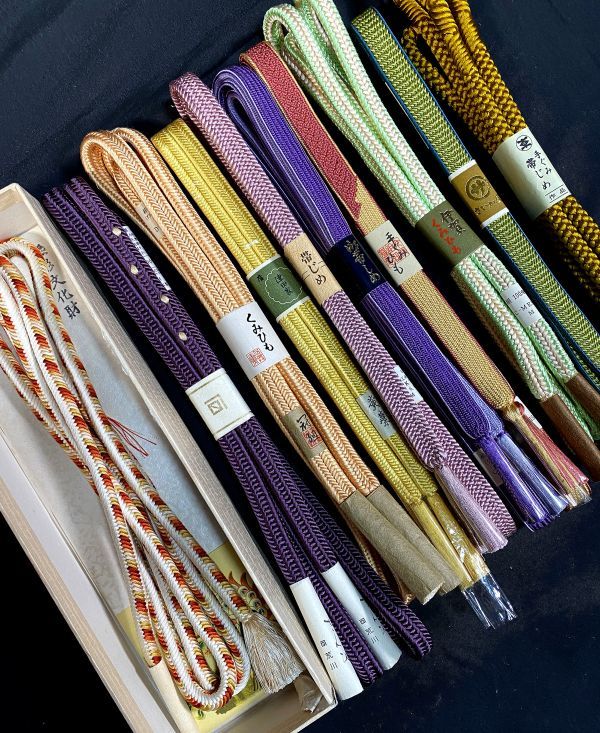 【未使用】こづち 73【全品未使用 帯締め】150点 良品まとめ 道明 くのや 伊賀 撫松庵 津田家 撫松庵 松坂屋 高島屋 大島紬 琉球絣 ...
