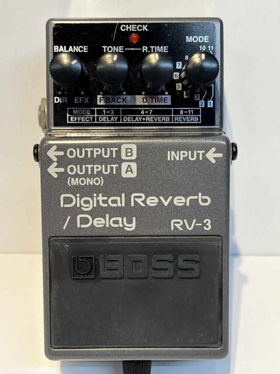【やや傷や汚れあり】美品 BOSS Digital Reverb Delay RV3 ボス デジタルリバーブ ディレイ エフェクター エレキ