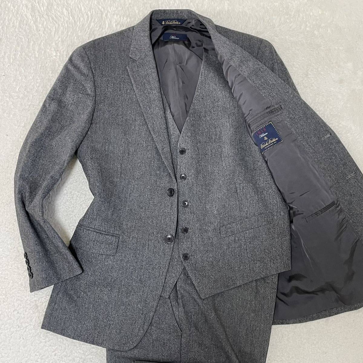 【目立った傷や汚れなし】超美品『ブルックスブラザーズ Brooks Brothers1818 MILANO』スリーピース スーツセットアップ