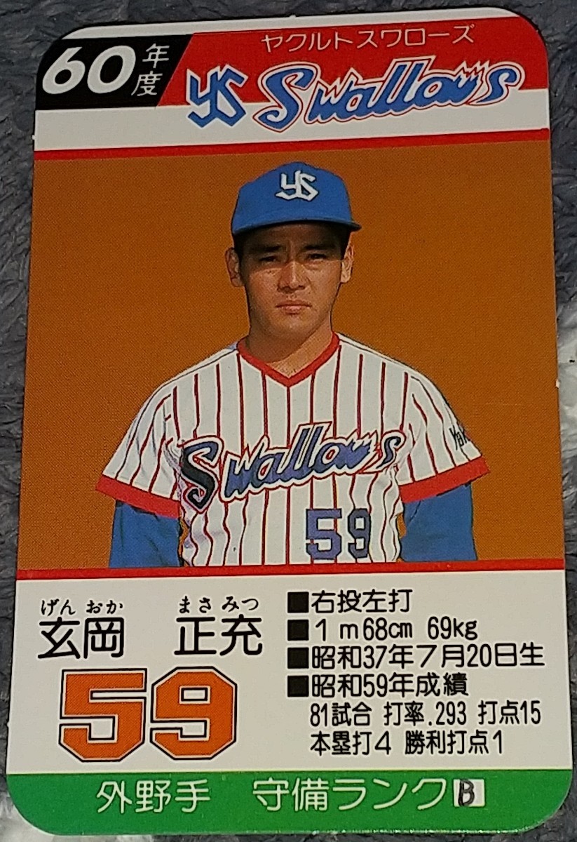 タカラプロ野球ゲーム カード60年度ヤクルト やや傷や汚れあり】タカラプロ野球カードゲーム昭和60年度ヤクルト